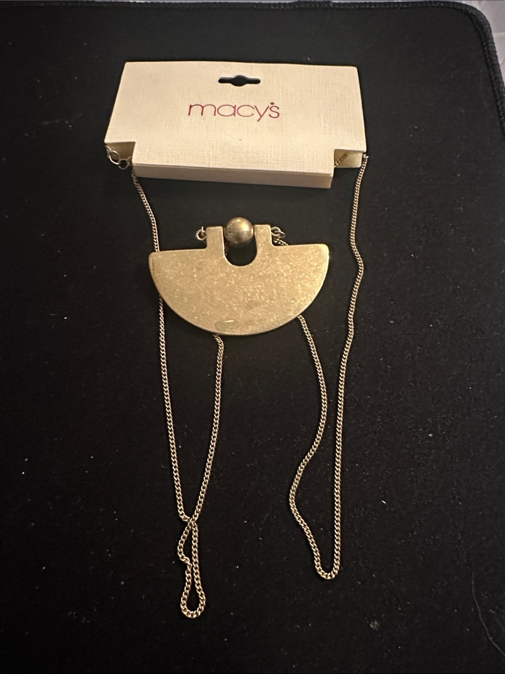 Macy's Gold Geometric Pendant Necklace - Modern Statement Jewelry
#152